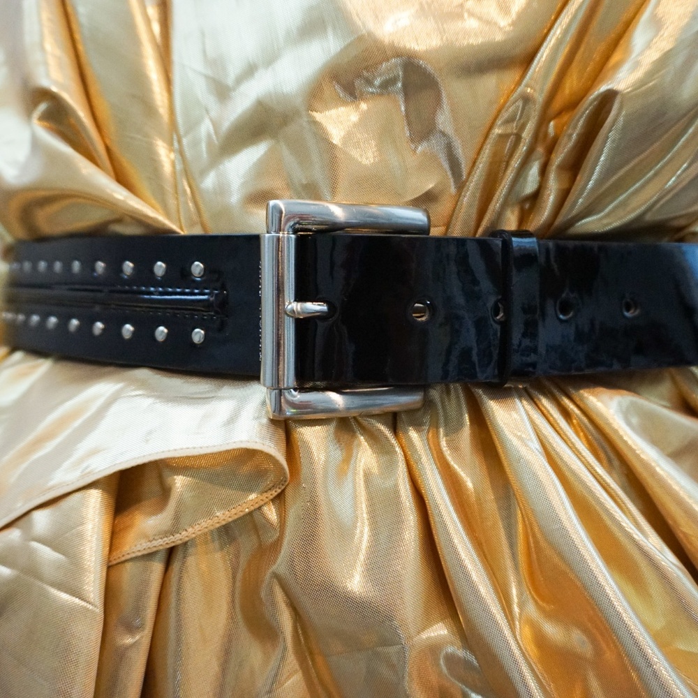 Michael Kors Shiny Leather Black Belt